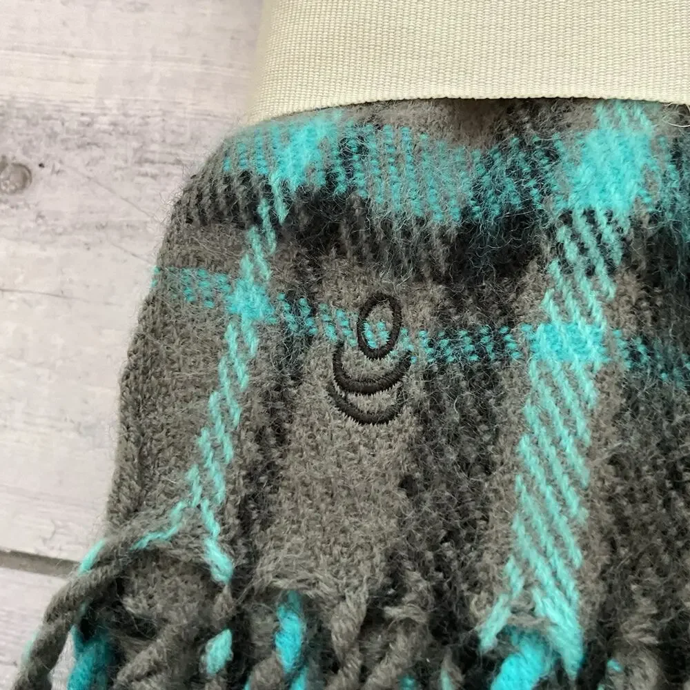 Cuddl Duds Acrylic Blanket Throw Plaid 50 X 60 Blue Gray Comfortably Cozy Fringe